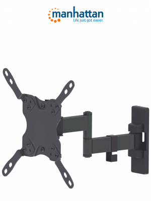 MANHATTAN 461405 - Soporte para Pantallas de 13 a 42 Pulgadas/ 20 Kg de Carga/ Brazo Articulado Doble/ Distancia a la Pared de Hasta 27.3 cm/ Acero Solido/ Ajuste de Inclinación y Angulo/ VESA 75/ 100/ 200x100/ 200/ - Image 1