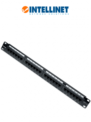 INTELLINET 520959 - Panel de parcheo Cat6 de 24 puertos, UTP, 1UR. - Image 1