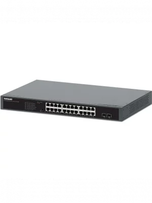 INTELLINET - 561907 - Conmutador Gigabit Ethernet PoE+ de 24 puertos con 2 puertos SFP - Image 1