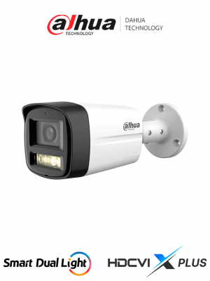 DAHUA HAC-HFW1200TLM-IL-T- Cámara Bullet de 2 MP/ HDCVI X PLUS/ Lente de 2.8 mm Apertura de Hasta 111°/ Audio Bidireccional/ Iluminador Dual Inteligente Hasta 40m/ Metal + Plastico/ - Image 1