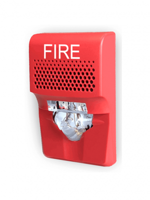 KIDDE F_EG1AVRF - Sirena Estroboscópica Compacta / 15-75 DC / Roja / Logo FIRE - Image 1