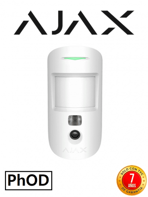 AJAX MotionCam W (PhOD) - Detector de movimiento con Verificación fotográfica y con la función de mandar imágenes sobre demanda. Color Blanco - Image 1