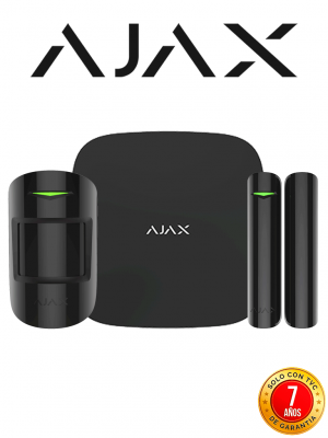 AJAX KIT STARTER B - Panel de  alarma Hub2Plus conexión Ethernet / WiFi / LTE, APP “AJAX PRO” iOS y Android , 1 sensor de movimiento y 1 detector de puerta o ventana con entrada auxiliar en color Negro - Image 1