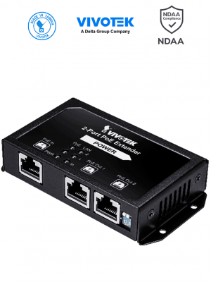 VIVOTEK AP-FXC-0210 - Extensor PoE de 2 puertos Fast Ethernet para interior, 70W, con conexión en cascada de hasta 300m - Image 1