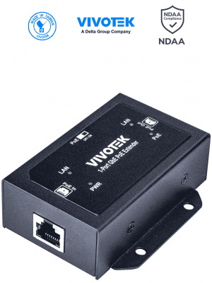 VIVOTEK AP-GXC-0100 - Extensor PoE de 1 puerto Gigabit Ethernet para interior, con hasta 68W, conexión escalada de hasta 300m con 2 unidades, compatible con NDAA - Image 1
