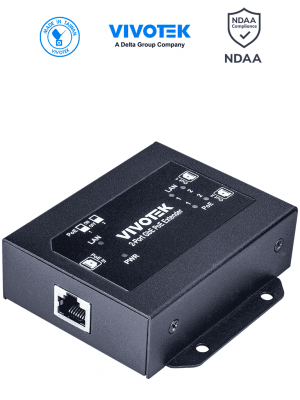 VIVOTEK AP-GXC-0200 - Extensor PoE de 2 puertos Gigabit Ethernet para interior, con hasta 68W y hasta 300m en conexión escalada de 2 unidades, compatible con NDAA. - Image 1