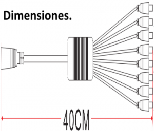 SAXXON PSUWB10 - Divisor de Energía para 8 Camaras/ 1 Conector Hembra + 8 Conectores Macho/ 2.1 mm/ - Image 2