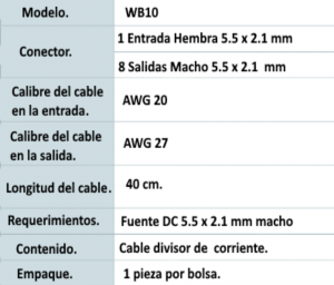 SAXXON PSUWB10 - Divisor de Energía para 8 Camaras/ 1 Conector Hembra + 8 Conectores Macho/ 2.1 mm/ - Image 3