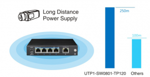UTEPO UTP3SW0401TP60 - Switch PoE no administrable de 5 puertos Fast Ethernet, 4 puertos PoE (60W totales), 1 puerto uplink, compatible con 802.3af/at, conexión hasta 250m en modo CCTV - Image 3