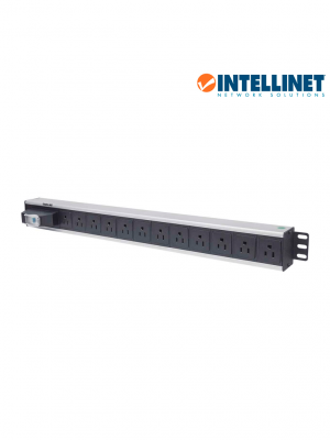 INTELLINET 713955- Barra PDU / 12 cont. / Gabinetes y Racks, / Vertical / Interruptor doble / Conta cortos circuitos - Image 1