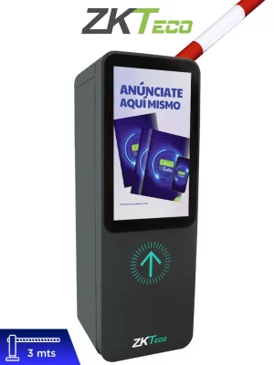 ZKTECO BG-LCD100L/R (3m) – Barrera Vehicular con Brazo Recto 3m, Pantalla LCD TFT 21.5", Software ZKBioMedia para Publicidad Motor Brushless, Velocidad Ajustable 0.6s~3s, Configuración mediante App ZKEasyGo vía Wi-Fi Local - Image 1