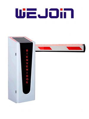 WEJOIN WJCB202VFHL24D - Barrera Vehicular Izquierda Con Led y Display para Texto Configurable / Motor 24 VDC / Alto flujo / Brazo Rectangular de 4 Metros / Velocidad 2 Segundos / Dirección Ajustable - Image 1