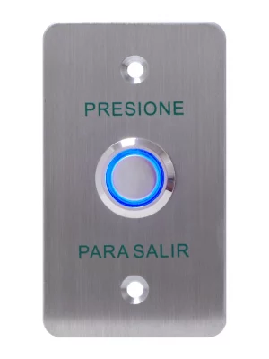 YLI PBK814BLED - Botón de Salida Mecánico, Indicador LED (Azul), Acero Inoxidable, 12 VCC, Función NC/NO - Image 3