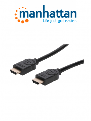 MANHATTAN 355353 - Cable HDMI de Alta Velocidad con Canal Ethernet, Versión Premium / 4K@60Hz UHD, HEC, ARC, 3D / ancho de banda de 18 Gbps / HDMI Macho a Macho, Blindado /3.0 m (3 ft.) / Negro - Image 1