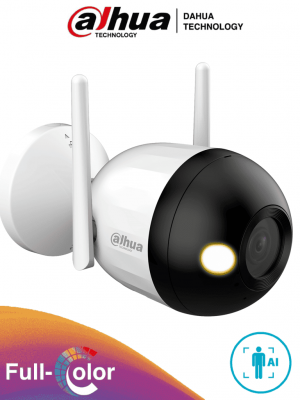 DAHUA F4CN-LED - Cámara IP Bullet Wifi de 4 Megapíxeles/ Full Color/ Microfono Integrado/ 30 Mts de Luz Visible/ Ranura para MicroSD/ IA con Detección de Humanos/ IP67/ - Image 1