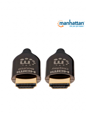 MANHATTAN 355445 - Cable HDMI Optico Activo Plenum de 50 Metros/ Resolución 4K@60Hz/ Soporta 3D y Canal Ethernet/ HDMI Macho a Macho/ Soporta Canal de Retorno de Audio (ARC)/ Admite Imagenes HDR/ (Sobre Pedido) - Image 3
