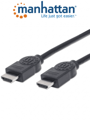 MANHATTAN 323239- Cable HDMI  de Alta Velocidad de 5 Metros/ Resolución 4k@30Hz/ Soprota 3D/ HDMI Macho a Macho/ Soporta Canal de Retorno de Audio (ARC)/ Blindado para Reducir Interferencia/ - Image 1