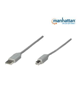 MANHATTAN 341028 - Cable USB A-B 4.5M, Gris - Image 1