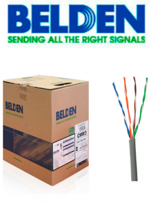 BELDEN 1583A008U1000 - Cable UTP / 4 Pares / Categoria 5E / 24 AWG / 305 Metros / 100% Cobre / Color gris/ - Image 1
