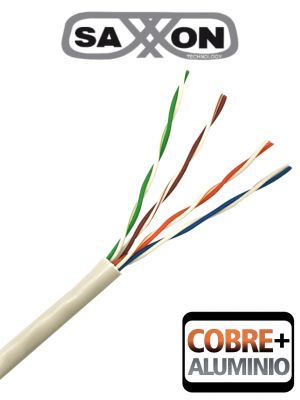 SAXXON OUTP5ECCA305BC - Bobina de Cable UTP Cat5e/ 305 Metros/ CCA/ Color Blanco/ Uso Interior/ Cert ISO9001/ UL 444/ RoSH/ ANSI/ TIA/ EI-568B - Image 1