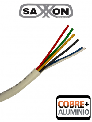 SAXXON OWAC6305JF - Bobina de Cable para Alarma de 6 Conductores/ CCA/ 305 Metros/ Uso Interior/ Material Retardante a la Flama/ Color Blanco/ Recomendado para Alarmas, Control de Acceso, Videoporteros y Audio/ - Image 1