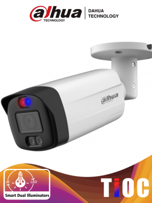 DAHUA HAC-ME1509THN-A-PV-S2 - Camara Bullet TioC de 5 Megapixeles/ Iluminador Dual Inteligente+Disuasión Activa con Luz Roja y Azul/ Lente de 2.8mm/ 111 Grados/ 40 Metros de Iluminación IR y Visible/ Micrófono Integrado/ WDR Real de 120 dB/ - Image 1