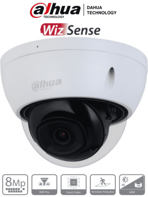 DAHUA IPC-HDBW2841E-S -Cámara IP Domo Antivandálica 4k/ 8 Megapíxeles/ Lente de 2.8mm/ 106 Grados de Apertura/ H.265+/ WDR Real de 120 dB/ IR de 30 Mts/ Video analíticos con IVS/ IP67/ IK10/ PoE/ Ranura para MicroSD/ - Image 1