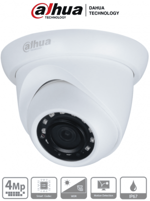 DAHUA IPC-HDW1431S - Camara IP Domo de 4 Megapixeles/ Lente de 2.8 mm/ 93 Grados de Apertura/  H.265+/ WDR Real de 120 dB/ IR de 30 Metros/ IP67/ PoE/ - Image 1