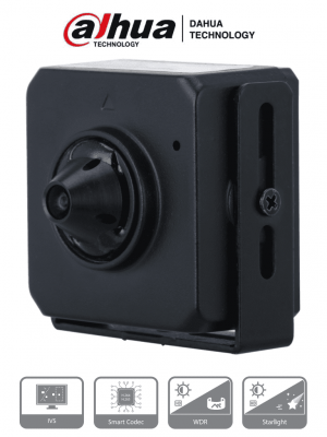 DAHUA IPC-HUM4231S-L4 - Camara IP Pinhole de 2 Megapixeles/ Lente de 2.8mm/ 96 Grados de Apertura/ Microfono Integrado/ H.265/ 1 E&S de Audio/ WDR Real de 120 dB/ Videoanaliticos con IVS/ - Image 1