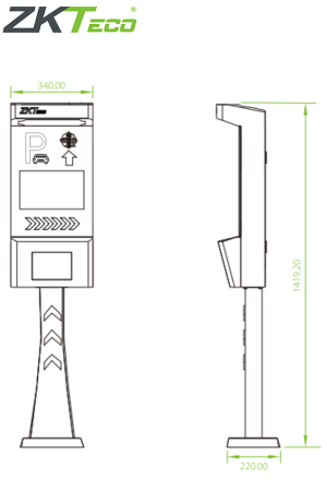 ZKTECO LPRS1000 - Cámara de Reconocimiento Placas Para Control De Acceso Vehicular / Conexión TCP/IP / Pantalla LCD / Luces LED / Un Carril / Semáforo e Indicadores Audibles / Requiere Licencia de Estacionamiento Biosecurity - Image 2