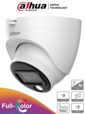 DAHUA HAC-HDW1509TLQ-A-LED - Cámara Domo Full Color de 5 MP con micrófono integrado y lente de 3.6 mm con 88° de apertura. Ofrece imagen a color 24/7, WDR real de 120 dB, LEDs para 20 metros. Resistente al agua con clasificación IP67 - Image 1