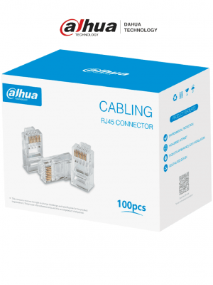 DAHUA DH-PFM976-531 - Caja con 100 Plugs RJ45 Cat5e/ Chapado de Oro de 15 U"/ Clasificación de Resistencia al Fuego UL94V-2/ - Image 1