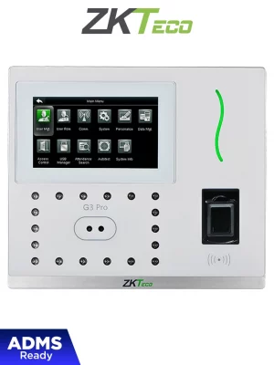 ZKTECO G3PRO - Control de Asistencia y Acceso Básico con Autenticación Facial (12000 Rostros), Huella Digital BioID+ (20000), Tarjeta ID 125 KHz (20000), Verificación Palma (6000), Registro de 200,000 Eventos, Green Label y TCP/IP - Image 1