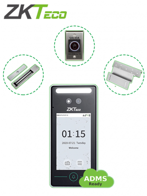 ZKTECO SFV4L1ACPak - Control de Acceso Facial y Tarjeta / una Puerta de Madera o Metal / 200 kg / Reconocimiento Facial a 2m / Registro Facial con Selfie / Licencia Gratuita BioCVAccess - Image 1