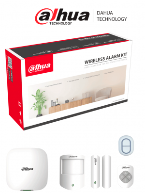 DAHUA ART-ARC3000H-03-W2+DHI-ARD822-W2 - Paquete de Kit de Alarma Wifi y Ethernet + Botón de Pánico de 2 Botones/ Incluye Hub / 1 Contacto Magnético/ 1 Control Remoto/ 1 PIR/ 1 Botón de Pánico de 2 Botones/  (Hasta Agotar Existencias) - Image 1
