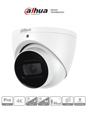 DAHUA HDW2802T-A -Cámara Domo EyeBall 4K Starlight de 8MP, lente de 2.8 mm, IR de 50m, WDR real 120 dB, IP67. Ideal para vigilancia en alta resolución con excelente rendimiento en condiciones de poca luz y protección robusta contra el clima - Image 1