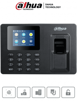 DAHUA DHI-ASA1222E-S - Control de asistencia con pantalla de 2.4", 2,000 huellas, 1,000 usuarios y 100,000 registros. Comunicación TCP/IP, puerto USB para actualizaciones y salida de relevador para timbre. - Image 1