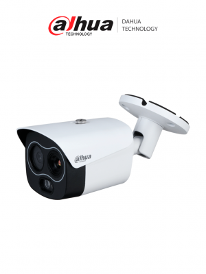 DAHUA DHI-TPC-BF1241-B7F8-DW-S2 Mini cámara tipo bala IP térmica de 4MP con IA: detección de calor, clasificación de personas/vehículos, detección de humo y llamas. Fusión de imagen dual, PoE, IP67, rango de medición de –20°C a +550°C - Image 1
