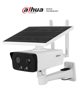DAHUA DH-IPC-HFW2431DG-4G-SP-LA-B Cámara IP bullet 4G con panel solar y batería, resolución 4MP. Disuasión activa, IR hasta 50 m, luz cálida 30 m. Incluye ranura para Micro SD, audio bidireccional, Starlight, H.265, IP67. - Image 1