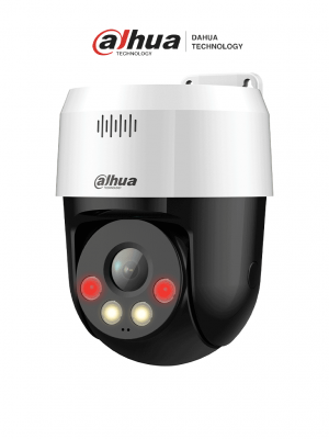 DAHUA DH-SD2A500NB-GNY-A-PV-0400 Cámara IP PT de 5MP / Full Color/ Disuasión activa/ Iluminador dual inteligente/ 30m de IR y luz visible/ audio bidireccional/ detección de humanos/ ranura MicroSD/ IP66 y PoE. - Image 1