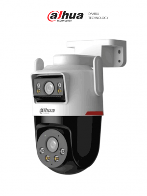 Dahua DH-IPC-PTS2349B3-SW-E2-PV- Cámara IP PT Wifi Dual de 6 MP, 2 Lentes de 3 MP (Fijo y PT), WizColor/ Detección inteligente de doble canal/Luz cálida de 40m, Microfono y Altavoz Integrados/IA/Autotracking/Disuación activa/ Ranura MicroSD/ IP66/ - Image 1