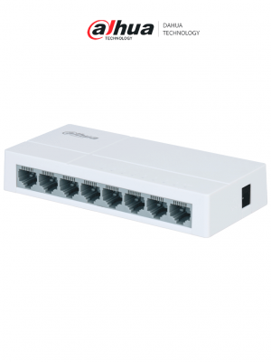 DAHUA PFS3008-8ET-L - Switch para Escritorio de 8 Puertos Fast Ethernet/ 10/100/ Diseño Compacto/ Capa 2/ switching 1.6 Gbps/ Velocidad de Reenvio de Paqutes 1.19 Mbps/ - Image 1