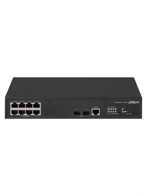 DAHUA DH-AS4300-8GT2GF- Switch Gigabit administrable de capa 2 con 8 puertos10/100/1000 Base-T y2 ranuras SFP d 1Gbps. Ofrece una capacidad de switching de 20Gbps y viene con una robusta carcasa metálica, ideal para redes de alto rendimiento - Image 2