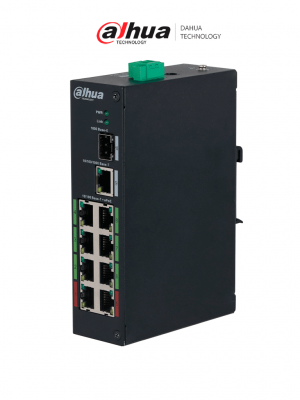 DAHUA DH-LR2110-8ET-120-V2 Switch ePoE 8 Puertos/ Hasta 800 Mts con Cámaras ePoE/ 120 Watts/ Switching 8.8G/ IEEE802.3af/ IEEE802.3at/ Hi-PoE - Image 1