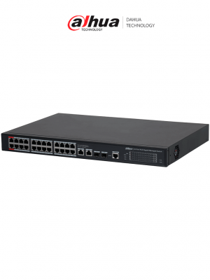 DAHUA DH-S4228-24GT-240 Switch PoE Gigabit Administrable con 24 puertos PoE, ideal para transmisión de larga distancia (hasta 250 m), perfecto para redes de Capa 2 - Image 1