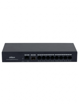 DAHUA DH-PFS3110-8GT-65 - Switch PoE inteligente con 8 puertos Gigabit, 60W de potencia total y switching de 20 Gbps. Ideal para alimentar y conectar dispositivos IP con protección contra descargas eléctricas. - Image 2