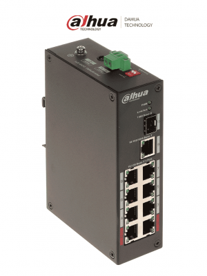 DAHUA PFS3110-8ET-96 - Switch PoE de 10 Puertos/ 8 Puertos PoE/ 1 Puerto SFP de 1000 Mbps/ 1 Puerto Puerto RJ45 10/100/1000/ 96 Watts Totales/ Soporta PoE Watchdog/ Switching 7.6 Gbps/ Tasa de Reenvio de Paquetes de 4.17 Mbps/ - Image 1
