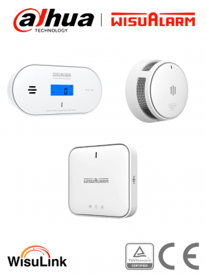 DAHUA WISUALARM DHI-HY-GW01A-KIT - Paquete Wisulink, Incluye: gateway, detector de humo y monóxido de carbono, Sistema para la prevención de incendio inalámbrico, Permite interconectar hasta 24 dispositivos Wisulink, Monitoreo desde la App - Image 1