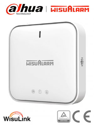 DAHUA WISUALARM DHI-HY-GW01A - Gateway Inalámbrico con comunicación dual Ethernet y WiFi, Cuenta con 4 indicadores LED, Centraliza hasta 24 dispositivos Wisulink para monitoreo a través de la nube, - Image 1