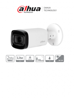 DAHUA HAC-HFW1200RN-Z-2712-S6 - Camara Bullet de 2 Megapixeles/ 1080p/ Lente Motorizado de 2.7 a 12 mm/ Super Adapt/ IR de 80 Metros/ Metalica/ IP67/ BLC/ HLC/ DWDR/ Soporta CVI/CVBS/AHD/TVI/ - Image 1